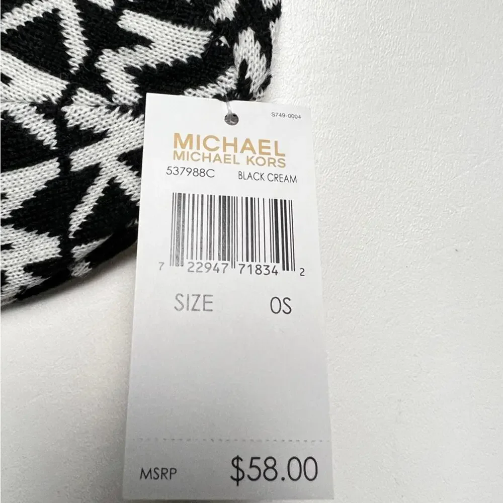 Michael Kors MK  Classic Pattern Women's Cold Weather Winter Beanie Logo Hat